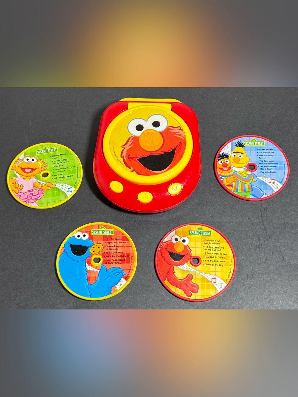 Sesame Street Toy Music Player & 4 Discs Replacement Set (No Book)